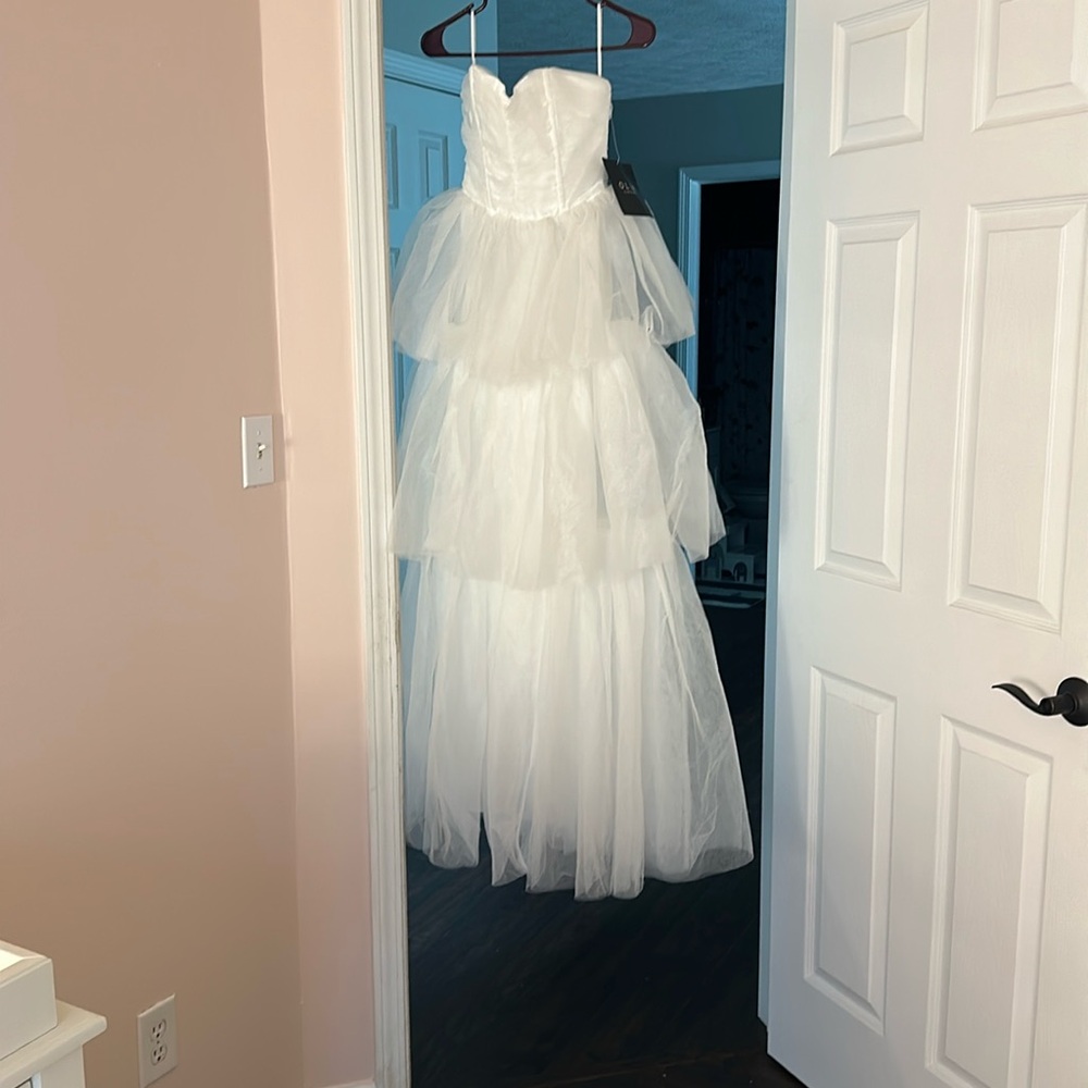 Forever my love strapless tiered dress. VICI